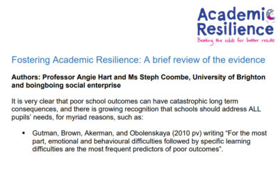 Fostering academic resilience a brief review of the evidence base