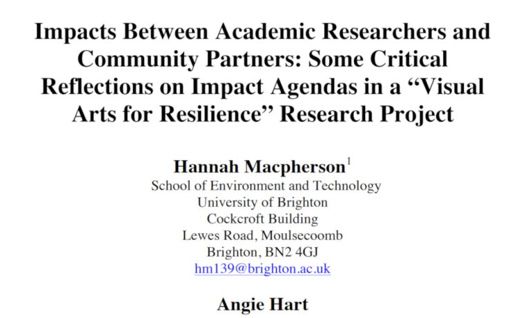 Impacts Between Academic Researcher And Community Partners