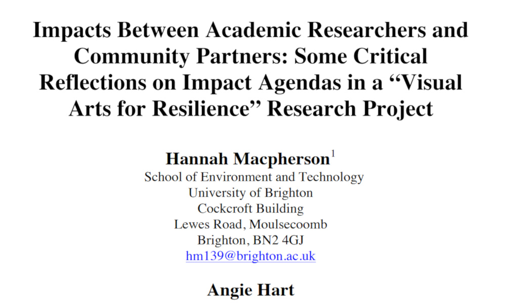 Impacts Between Academic Researchers and Community Partners: Some Critical Reflections