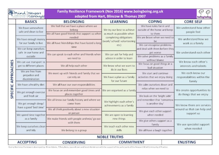 Resilience Framework Family Resilience 2016 Page 1