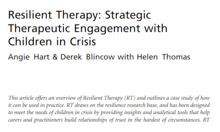 Resilient Therapy: Strategic Therapeutic Engagement with Children in Crisis