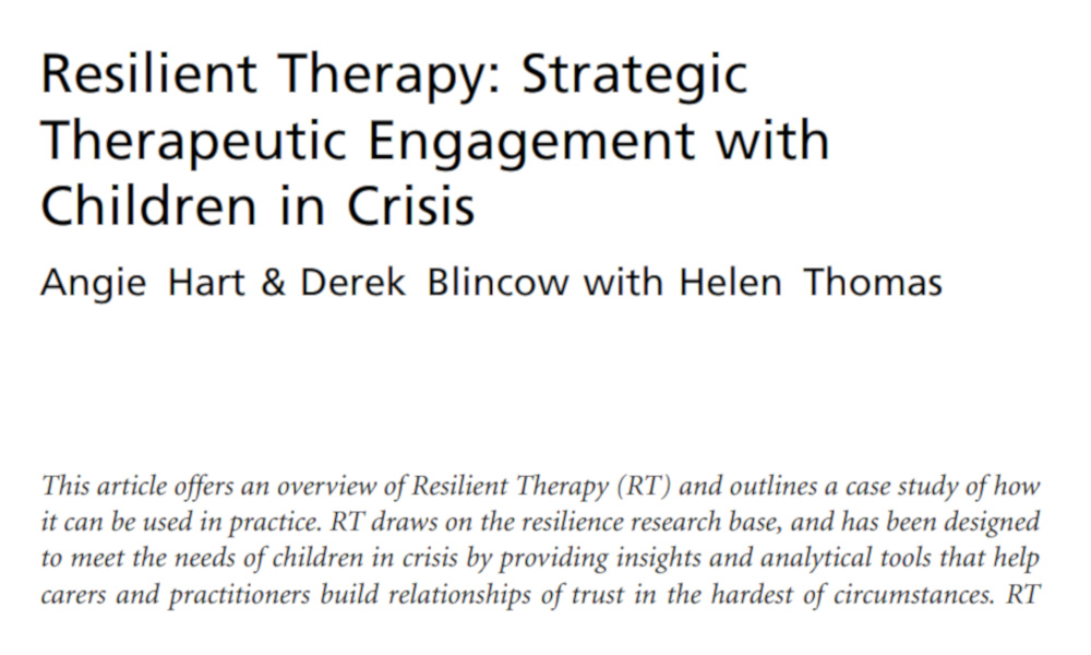 Resilient Therapy with children in crisis