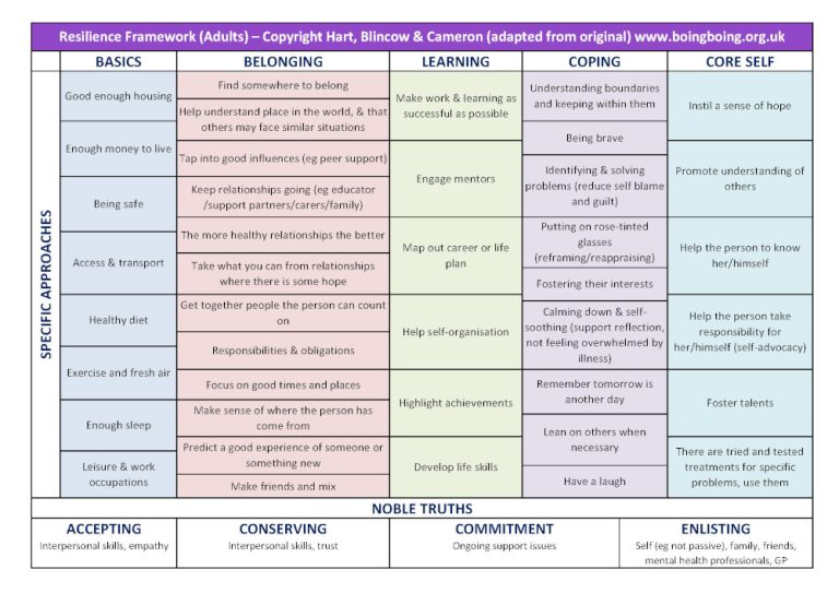 Resilience Framework Adults 2012