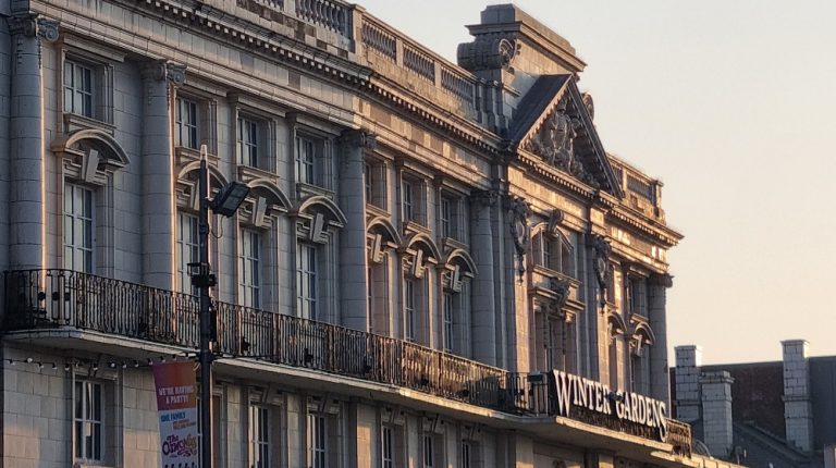 Photo of the front of the Winter Gardens building for conference highlights blog