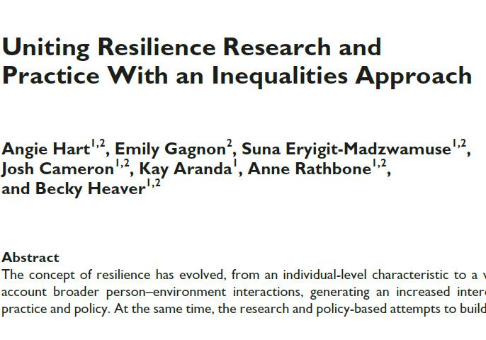 Uniting Resilience Research and Practice with an Inequalities Approach